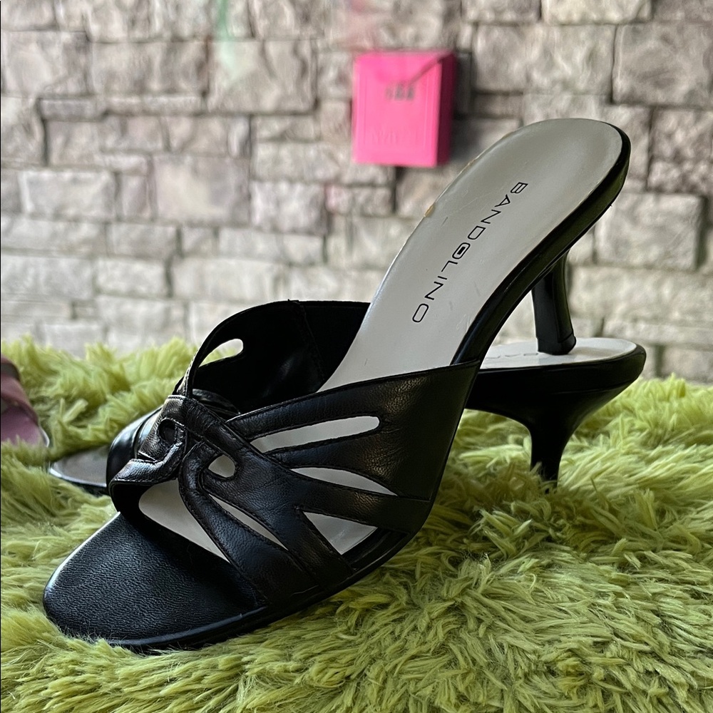 Y2K Bandolino Black Open-Toe Heels